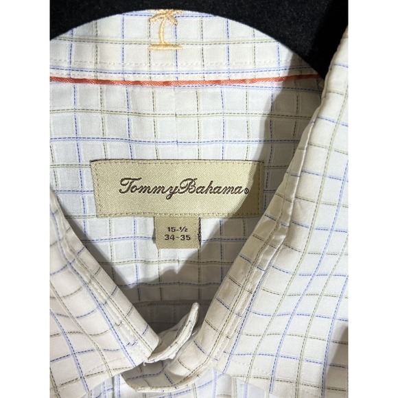 Tommy Bahama Windowpane Long Sleeve Button Up Shirt Mens Size 15.5‎ 34/35 - Picture 3 of 8